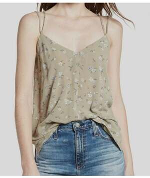 AG‎ Adriano Goldschmied $396 Floral Strappy Back Cami  Crepe Top Size M